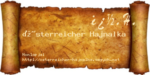 Österreicher Hajnalka névjegykártya